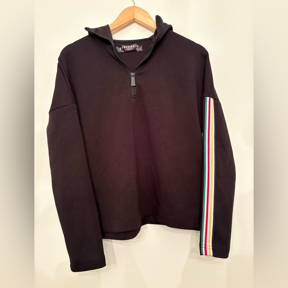 Hudson’s Bay Company Women’s XS Black Hooded Sweatshirt with traditional stripe
